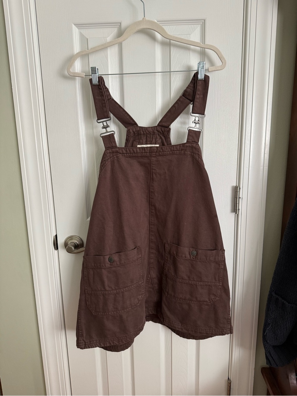 Free People Utility Overall Denim Smock Dress (M) | Rustic, Cottagecore, Whimsy